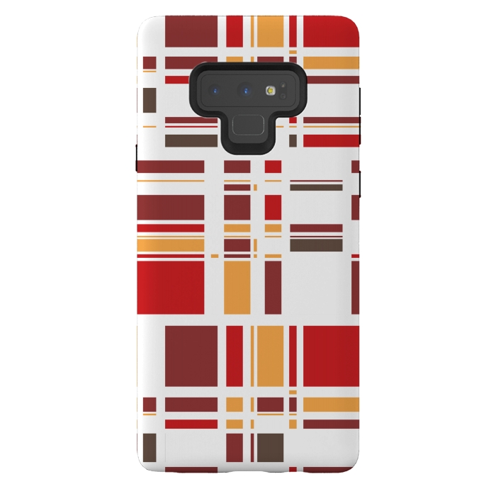 Galaxy Note 9 StrongFit Fourth Dimension Red Plaid by Majoih