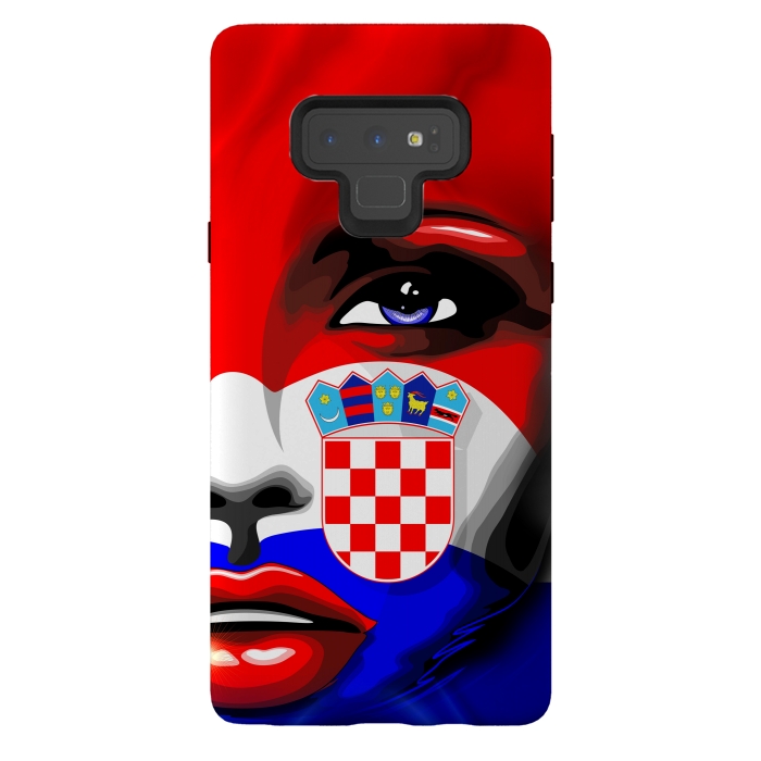 Galaxy Note 9 StrongFit Croatia Flag Beautiful Girl Portrait by BluedarkArt