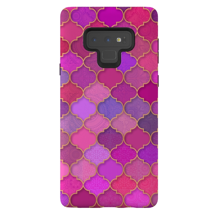 Galaxy Note 9 StrongFit Moroccan Tiles Pattern by Quirk It Up