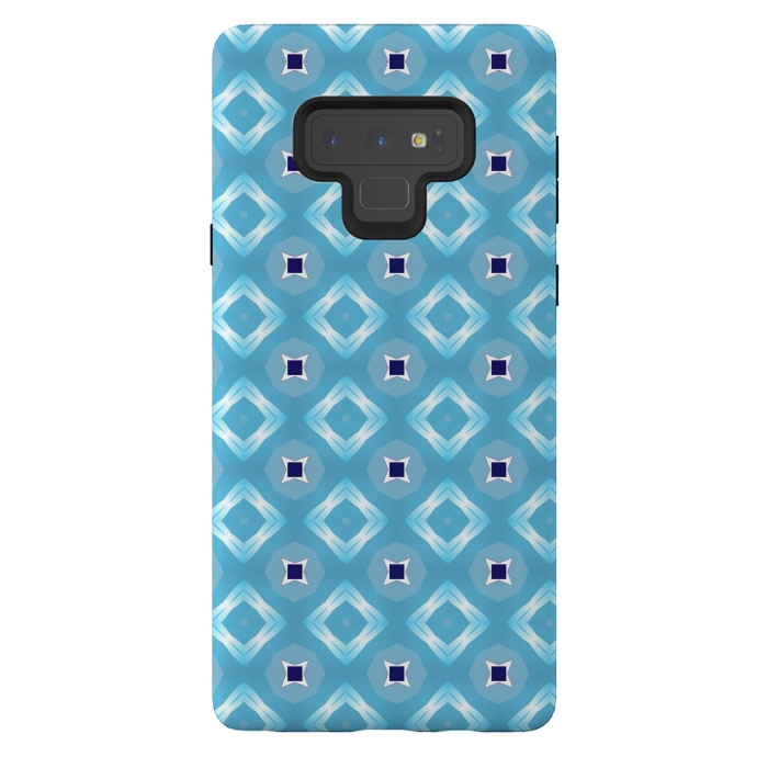 Galaxy Note 9 StrongFit blue diamond pattern by MALLIKA