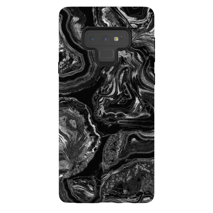 Galaxy Note 9 StrongFit Black liquid marble by Oana 