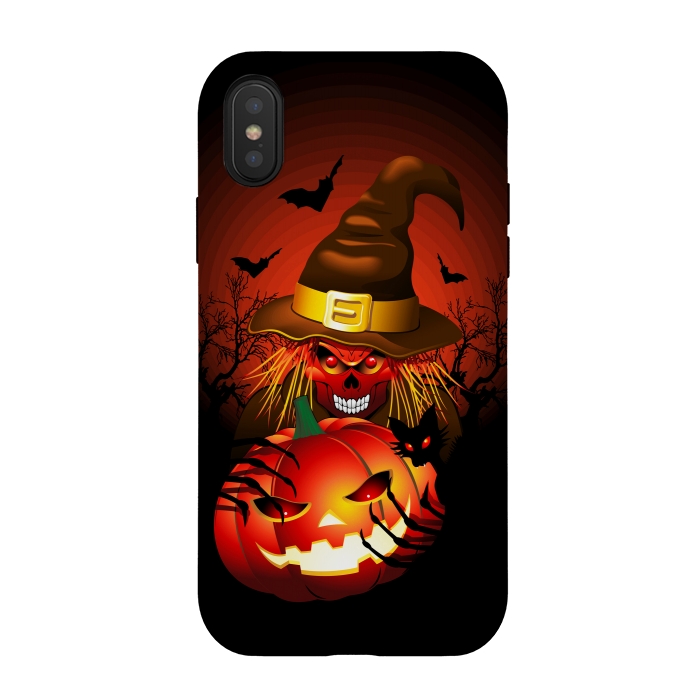 iPhone Xs / X StrongFit Skull Witch Halloween Monster by BluedarkArt