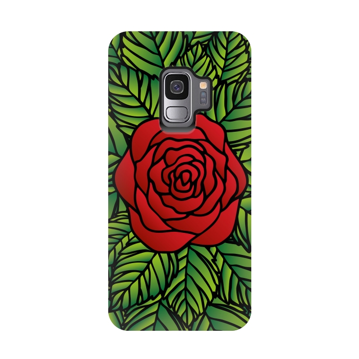 Galaxy S9 StrongFit Red Rose by Majoih