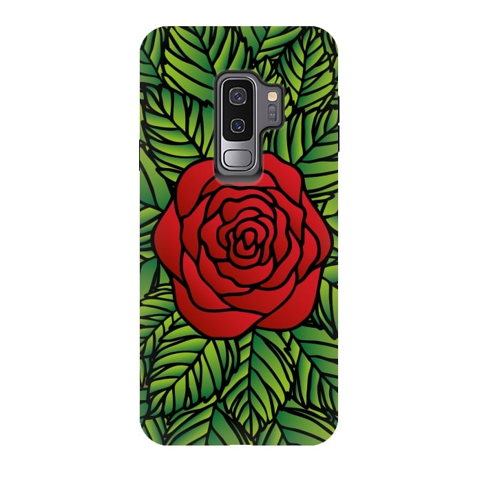 Galaxy S9 plus StrongFit Red Rose by Majoih