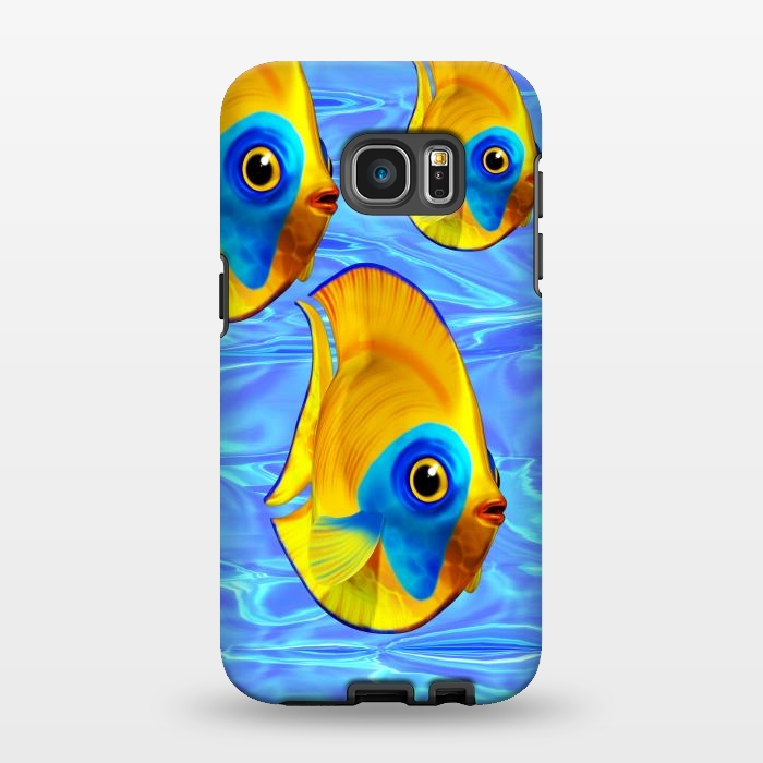 Galaxy S7 EDGE StrongFit Fish 3D Cute Tropical Cutie on Clear Blue Ocean Water  by BluedarkArt