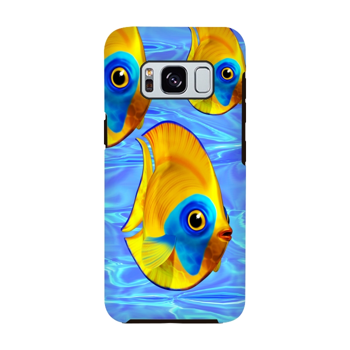 Galaxy S8 StrongFit Fish 3D Cute Tropical Cutie on Clear Blue Ocean Water  by BluedarkArt