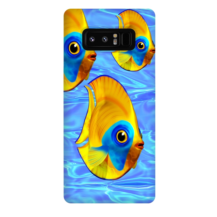Galaxy Note 8 StrongFit Fish 3D Cute Tropical Cutie on Clear Blue Ocean Water  by BluedarkArt