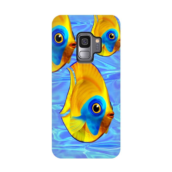Galaxy S9 StrongFit Fish 3D Cute Tropical Cutie on Clear Blue Ocean Water  by BluedarkArt