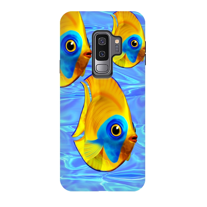 Galaxy S9 plus StrongFit Fish 3D Cute Tropical Cutie on Clear Blue Ocean Water  by BluedarkArt