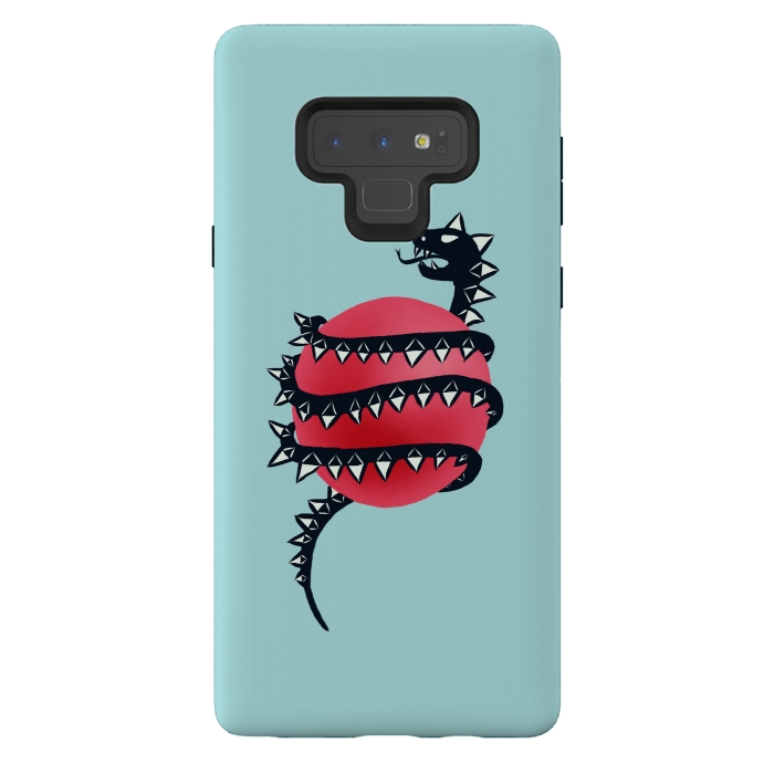 Galaxy Note 9 StrongFit Cool Evil Black Dragon Snake Monster by Boriana Giormova