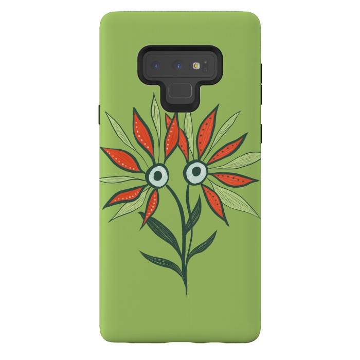 Galaxy Note 9 StrongFit Cute Eyes Character Flower Monster by Boriana Giormova