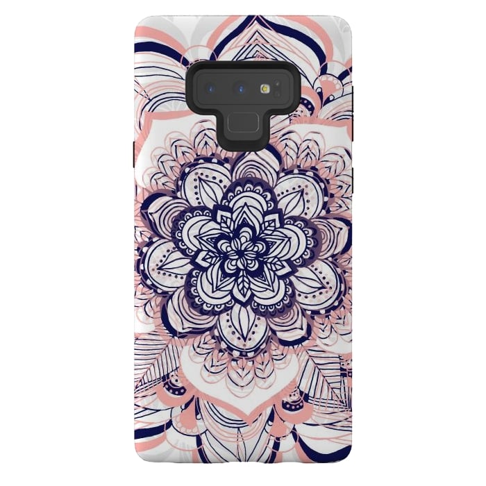 Galaxy Note 9 StrongFit Purple, Blue and Pink Netted Mandala by Tangerine-Tane