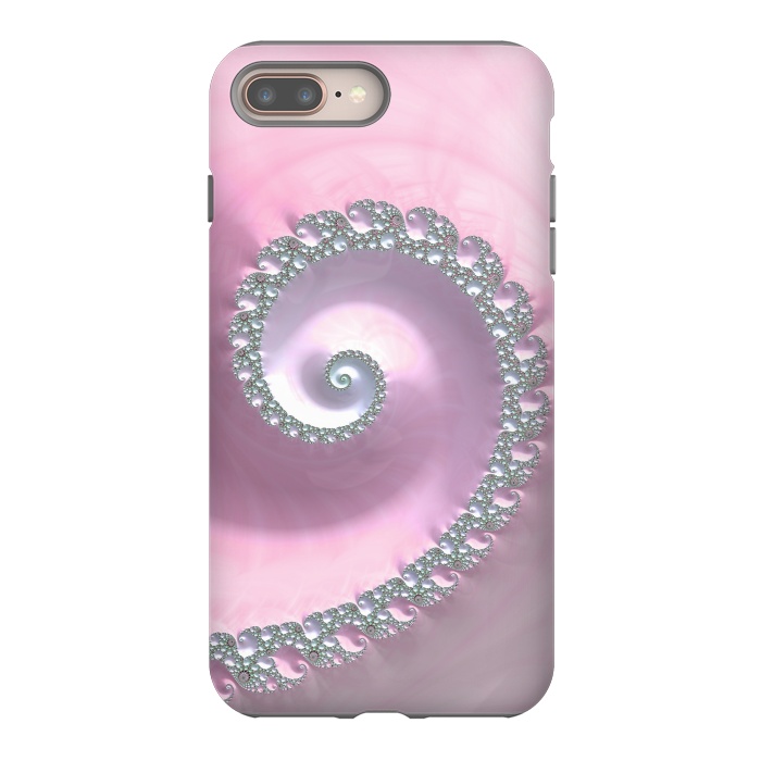 iPhone 7 plus StrongFit Pink Pastel Fractal Swirl by Andrea Haase
