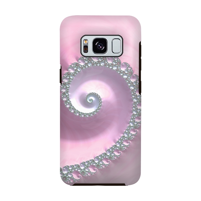Galaxy S8 StrongFit Pink Pastel Fractal Swirl by Andrea Haase