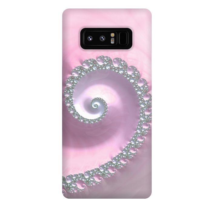 Galaxy Note 8 StrongFit Pink Pastel Fractal Swirl by Andrea Haase
