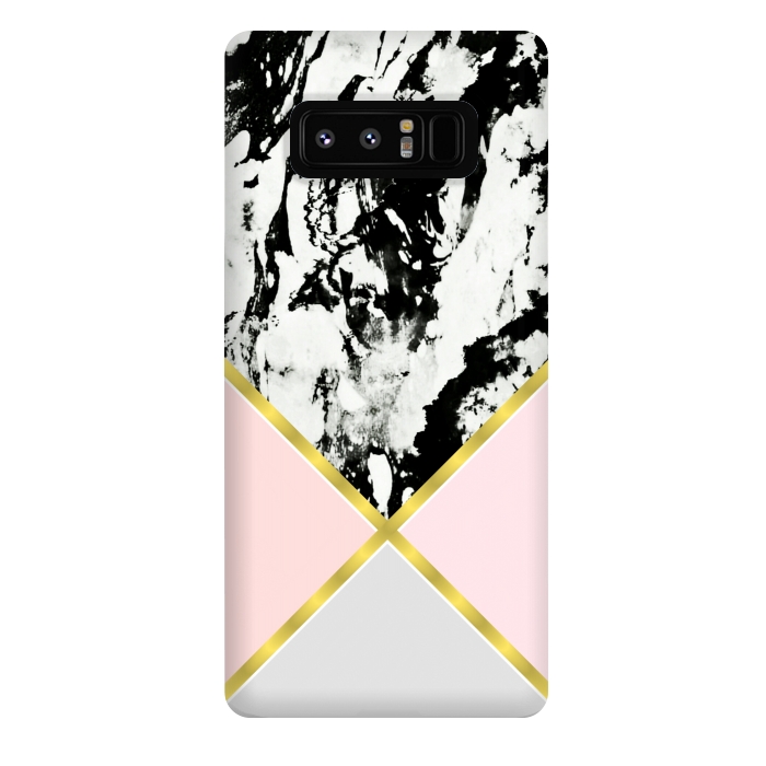 Galaxy Note 8 StrongFit Pink geometric and black marble by Jms