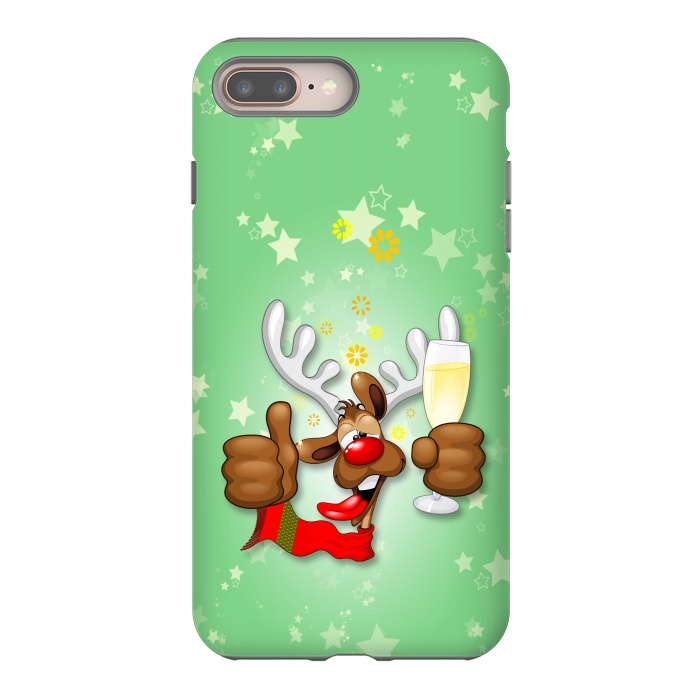 iPhone 7 plus StrongFit Reindeer Drunk Funny Christmas Character by BluedarkArt
