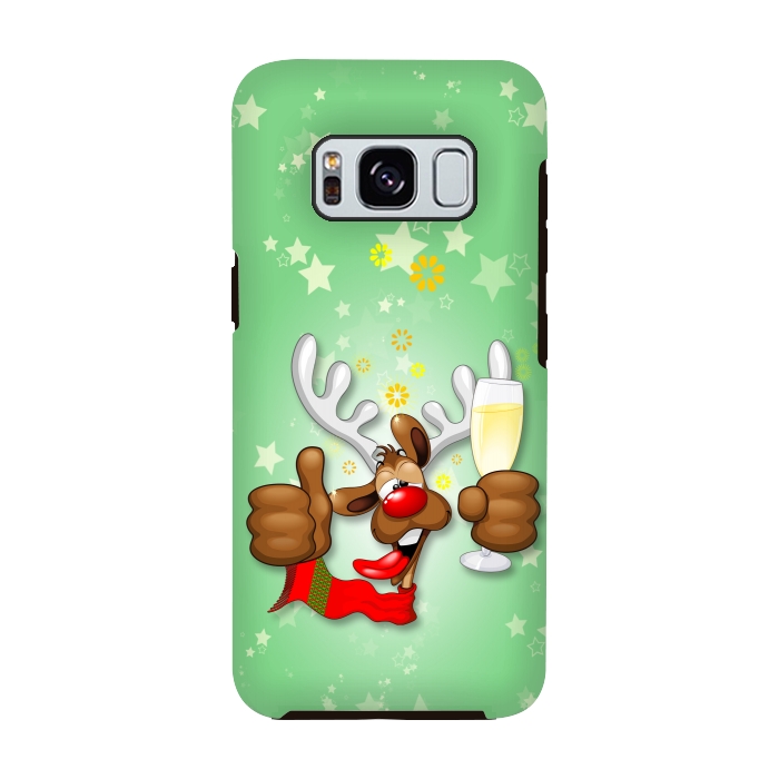 Galaxy S8 StrongFit Reindeer Drunk Funny Christmas Character by BluedarkArt
