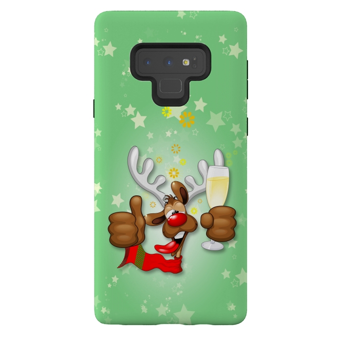 Galaxy Note 9 StrongFit Reindeer Drunk Funny Christmas Character by BluedarkArt