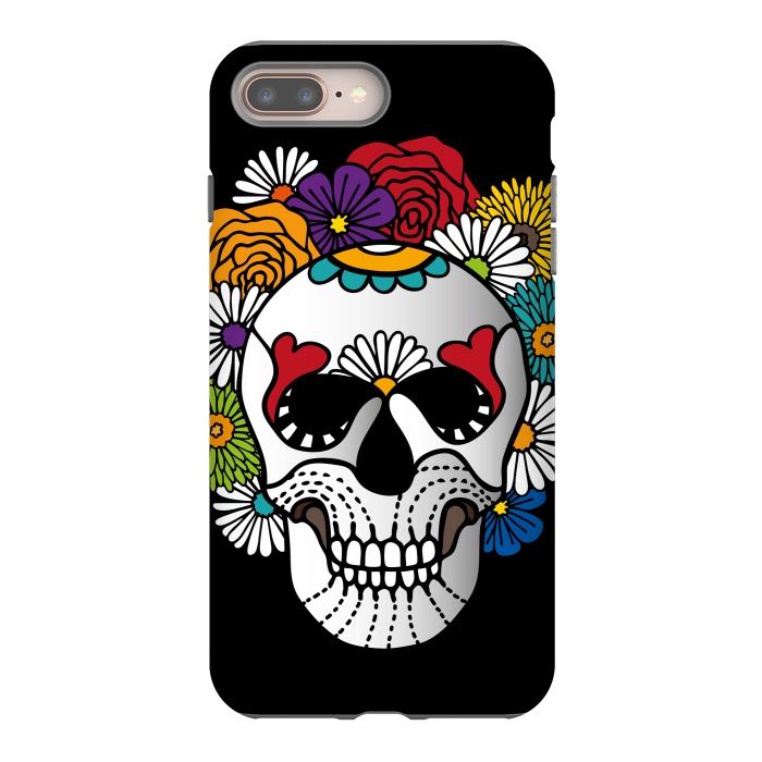 iPhone 7 plus StrongFit Dark Curly Sugar Skull by Majoih