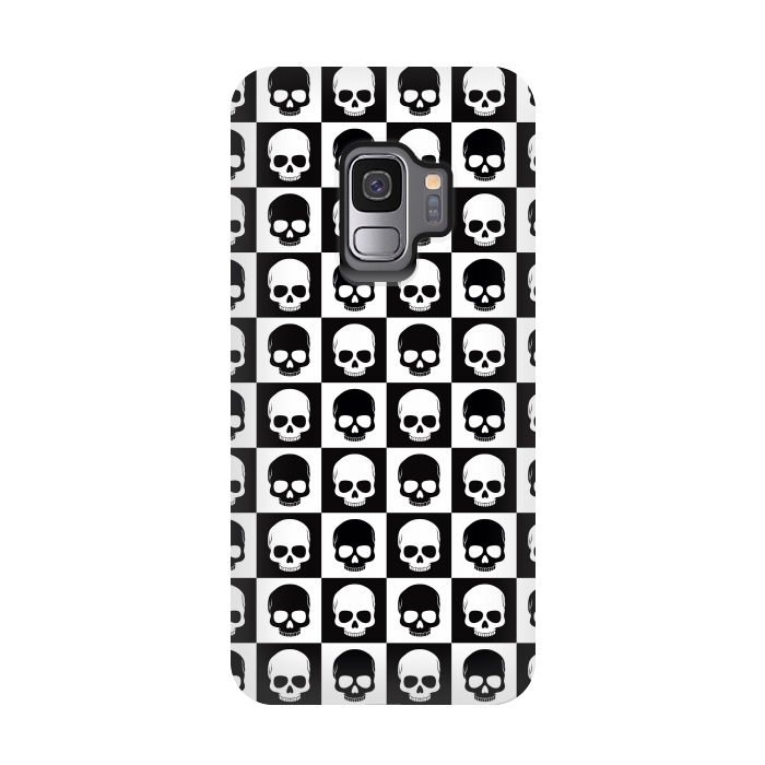 Galaxy S9 StrongFit Checkered Skulls Pattern I by Art Design Works