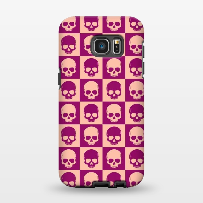 Galaxy S7 EDGE StrongFit Checkered Skulls Pattern II by Art Design Works