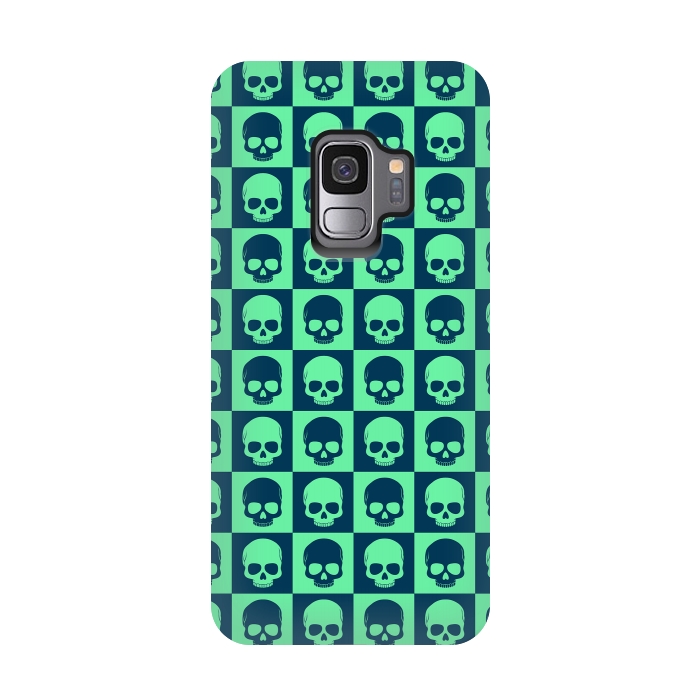 Galaxy S9 StrongFit Checkered Skulls Pattern III by Art Design Works