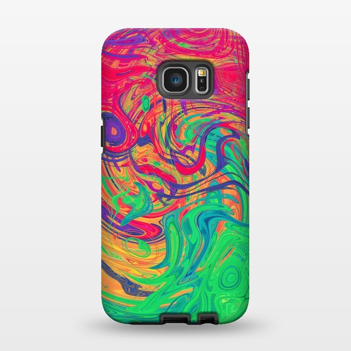 Galaxy S7 EDGE StrongFit Abstract Multicolored Waves by Art Design Works