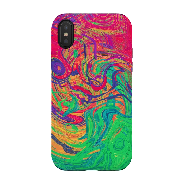 iPhone Xs / X StrongFit Abstract Multicolored Waves by Art Design Works
