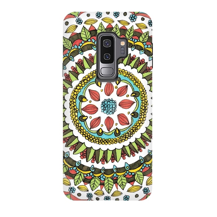 Galaxy S9 plus StrongFit Leaf Mandala by Laura K Maxwell