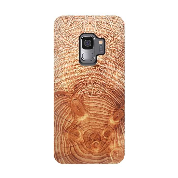 Galaxy S9 StrongFit Mandala Wood I by Art Design Works