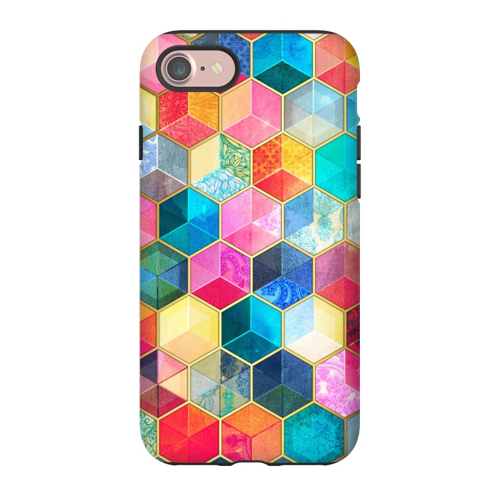 iPhone 7 StrongFit Crystal Bohemian Honeycomb Cubes by Micklyn Le Feuvre