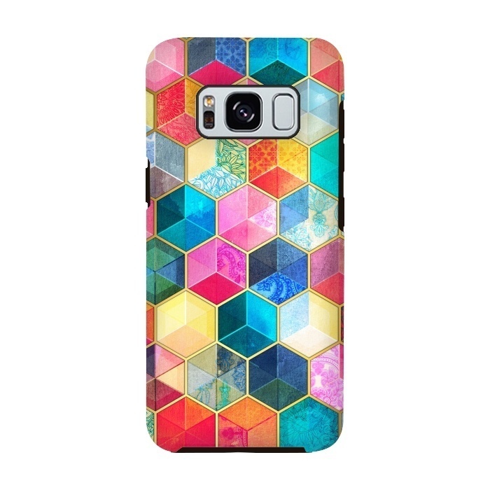 Galaxy S8 StrongFit Crystal Bohemian Honeycomb Cubes by Micklyn Le Feuvre