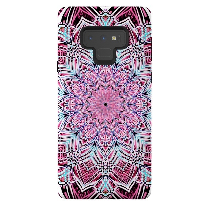 Galaxy Note 9 StrongFit Berry Pink Detailed Mandala by Micklyn Le Feuvre