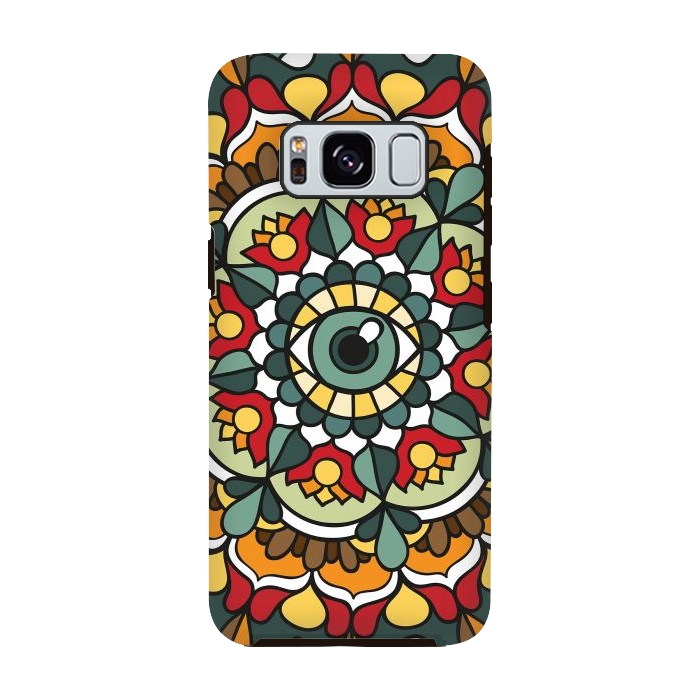 Galaxy S8 StrongFit Green Eye Mandala by Majoih
