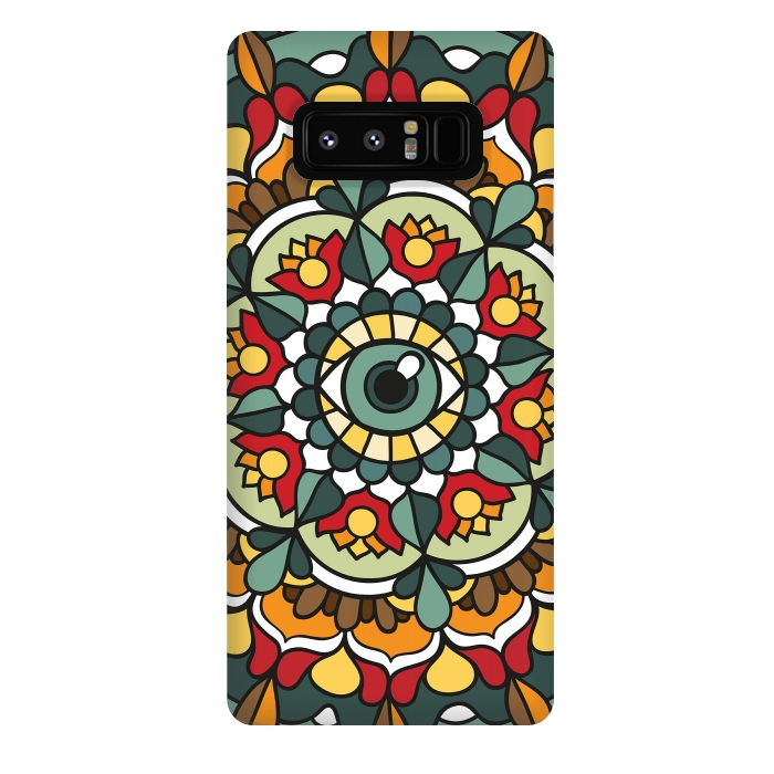 Galaxy Note 8 StrongFit Green Eye Mandala by Majoih