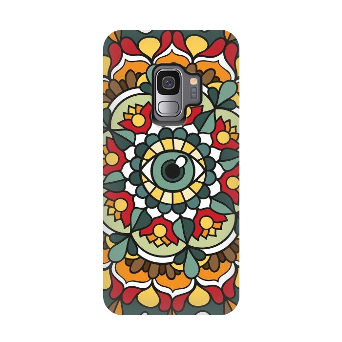 Galaxy S9 StrongFit Green Eye Mandala by Majoih