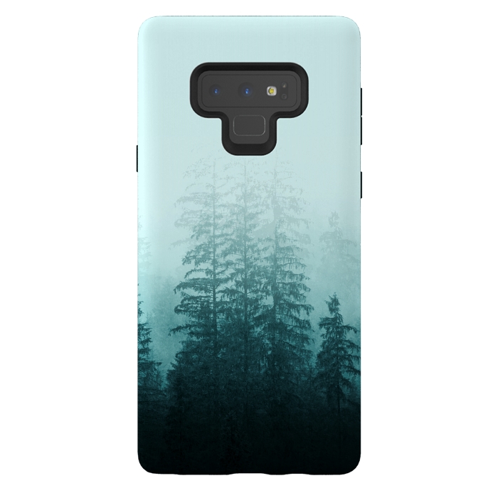 Galaxy Note 9 StrongFit Blue Coniferous Forest by Creativeaxle