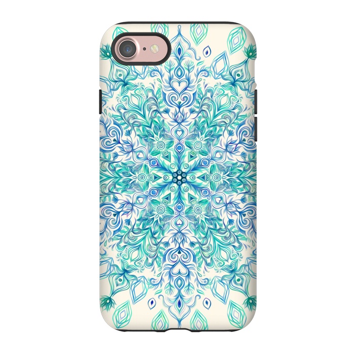 iPhone 7 StrongFit Peppermint Snowflake on Cream  by Micklyn Le Feuvre