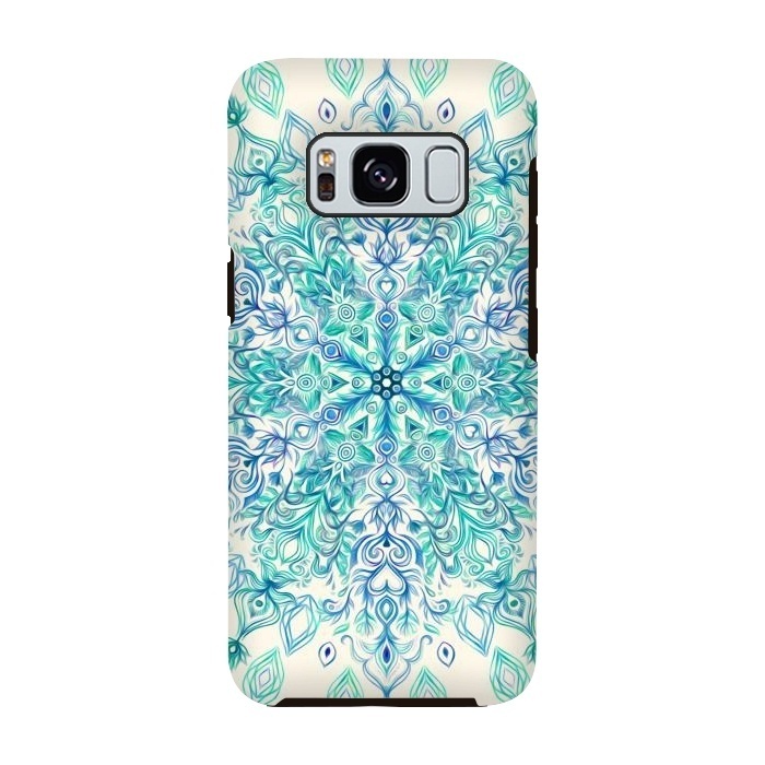 Galaxy S8 StrongFit Peppermint Snowflake on Cream  by Micklyn Le Feuvre