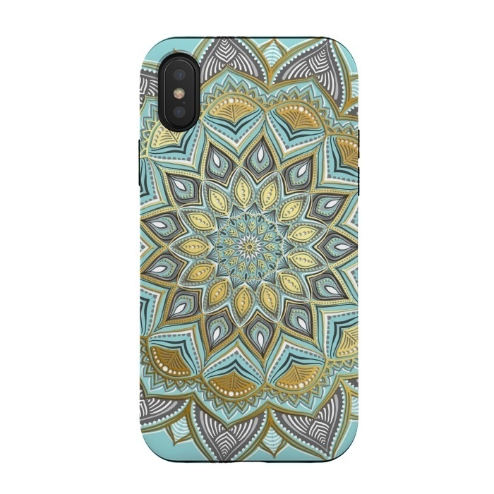 iPhone Xs / X StrongFit Sunny Skies Gilded Lace Medallion by Micklyn Le Feuvre