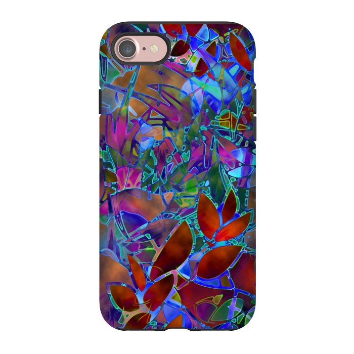 iPhone 7 StrongFit Floral Abstract Stained Glass G174 by Medusa GraphicArt