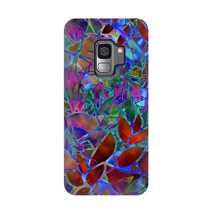 Galaxy S9 StrongFit Floral Abstract Stained Glass G174 by Medusa GraphicArt