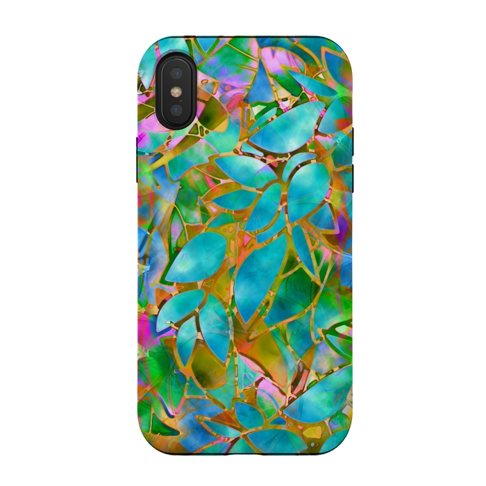 iPhone Xs / X StrongFit Floral Abstract Stained Glass G265  by Medusa GraphicArt