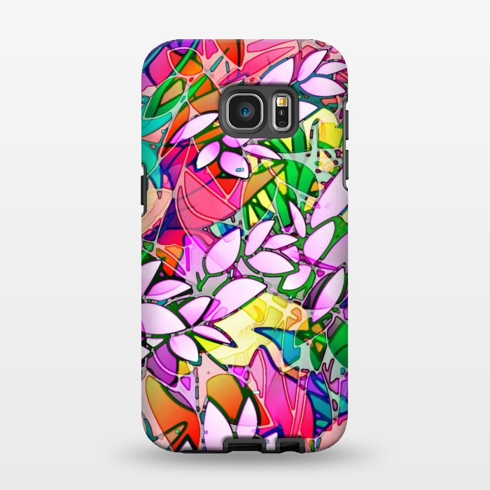 Galaxy S7 EDGE StrongFit Grunge Art Floral Abstract G130  by Medusa GraphicArt
