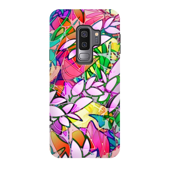 Galaxy S9 plus StrongFit Grunge Art Floral Abstract G130  by Medusa GraphicArt