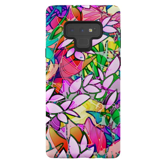 Galaxy Note 9 StrongFit Grunge Art Floral Abstract G130  by Medusa GraphicArt