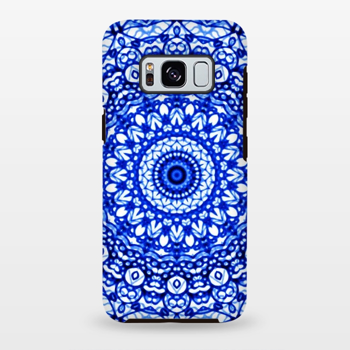 Galaxy S8 plus StrongFit Blue Mandala Mehndi Style G403  by Medusa GraphicArt