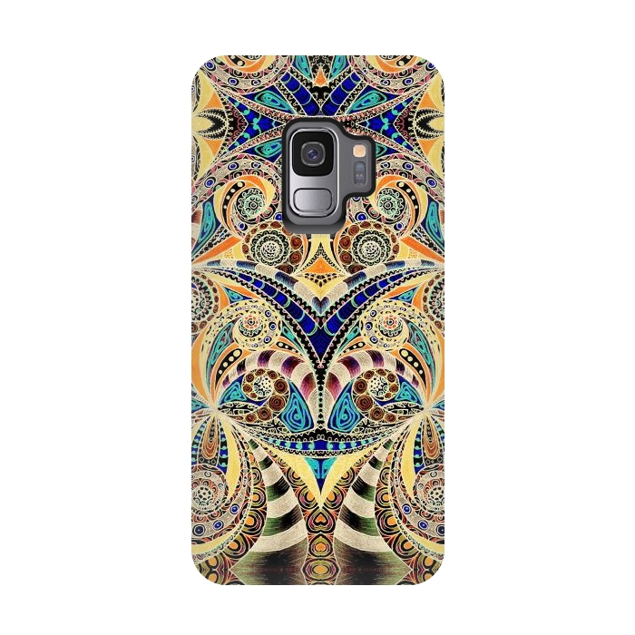 Galaxy S9 StrongFit Drawing Floral Zentangle G240 by Medusa GraphicArt