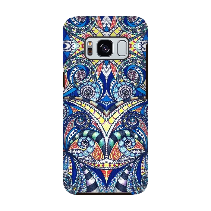 Galaxy S8 StrongFit Drawing Floral Zentangle G7B by Medusa GraphicArt